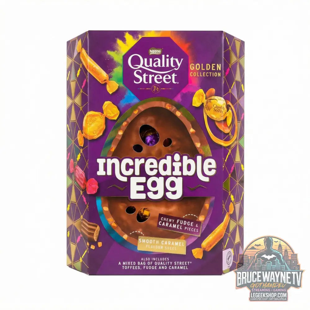 Quality Street Incredible Egg œuf en chocolat au lait avec inclusions de caramel et fudge de 379g - Snacks & boissons