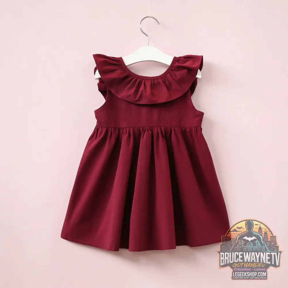 Robe Enfant Fille Sans Manches Jupe Volants Été - Robe Enfant