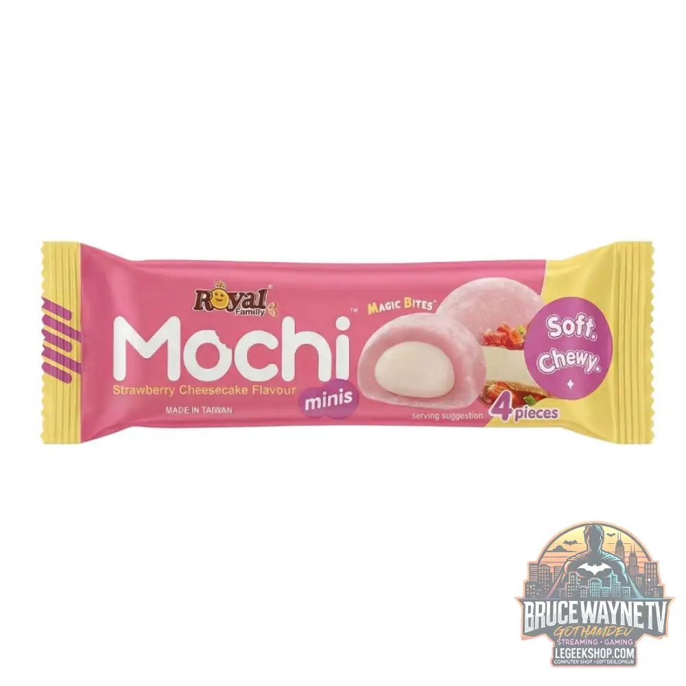 Royal Family Mochi Minis Cheesecake à la fraise mochi au goût de cheesecake à la fraise de 40g (Paquet de 12) - Snacks