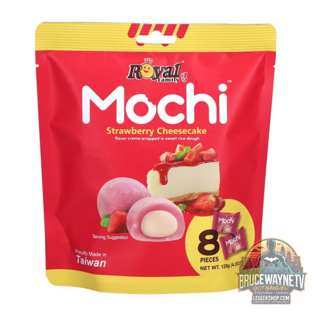 Royal Family Mochi Strawberry Cheesecake mochi au goût de cheesecake à la fraise de 120g (Pack de 12) - Snacks &