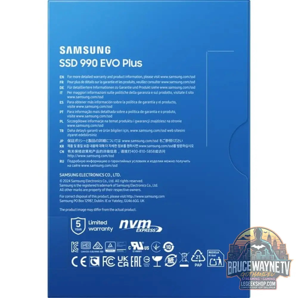 Samsung 990 EVO Plus 1 TB, SSD PCIe 4.0 x4 / 5.0 x2, NVMe 2, M.2 2280, intern - Samsung - vue 6