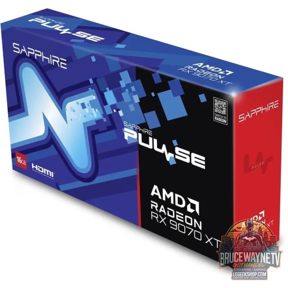 SAPPHIRE Radeon RX 9070 XT Pulse, carte graphique noir, RDNA4, GDDR6, 2x DisplayPort, 2x HDMI 2.1 - SAPPHIRE - vue 5