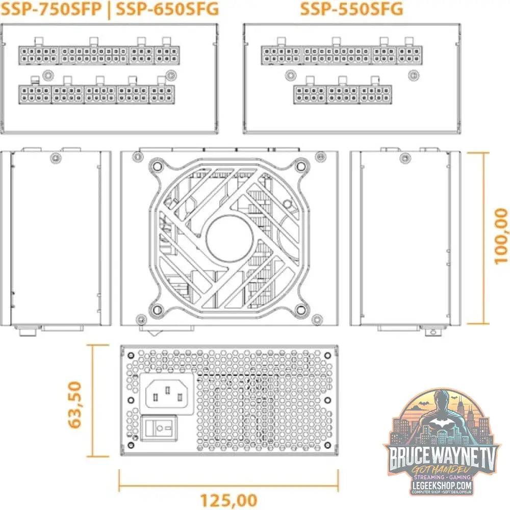 Seasonic SSP-750SFP 750W, alimentation PC - Seasonic - vue 3