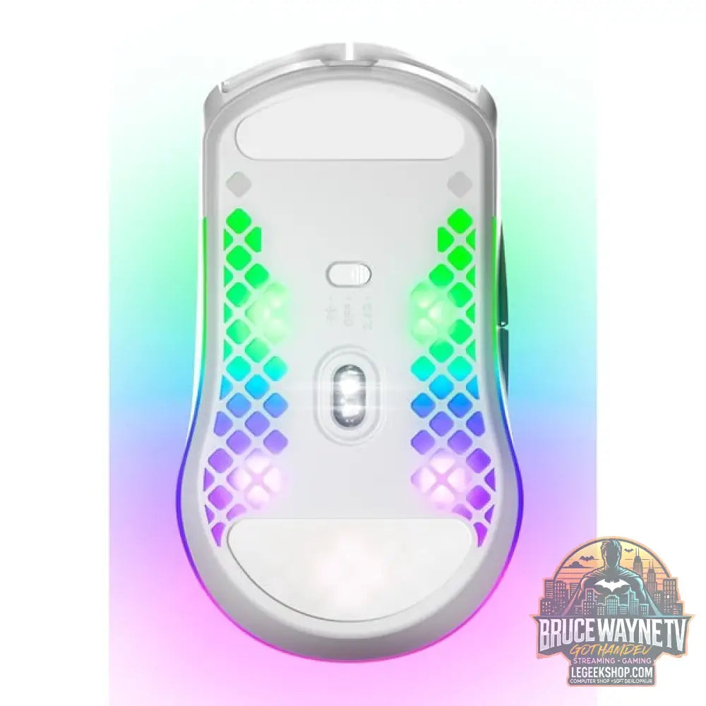 SteelSeries Aerox 3 Wireless Snow 2022, souris gaming - vue 3