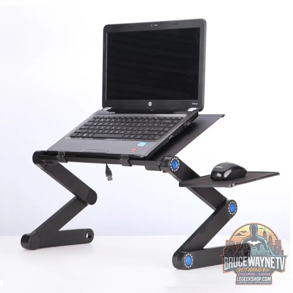 Table Support Ordinateur Portable Ajustable Pliable Ventilée - Accessoire Bureau