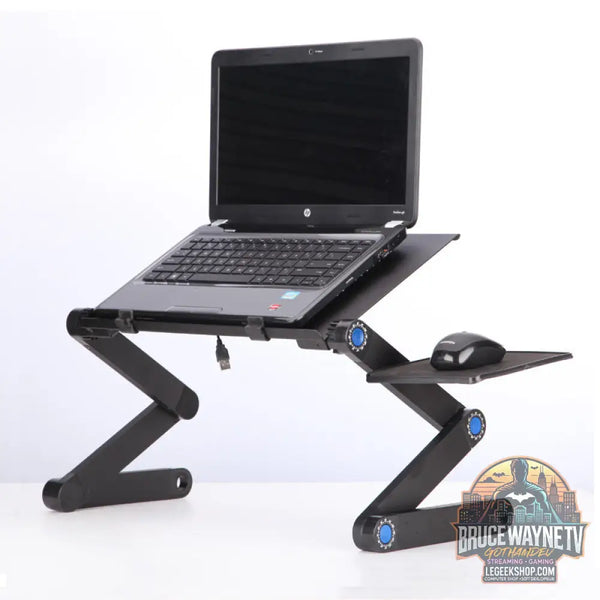 Table Support Ordinateur Portable Ajustable Pliable Ventilée - Accessoire Bureau