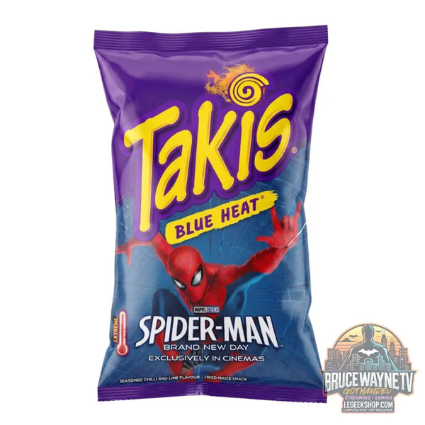 Takis Blue Heat chips de tortilla au goût de chili et citron vert de 100g (Paquet de 18) - Snacks & boissons importés