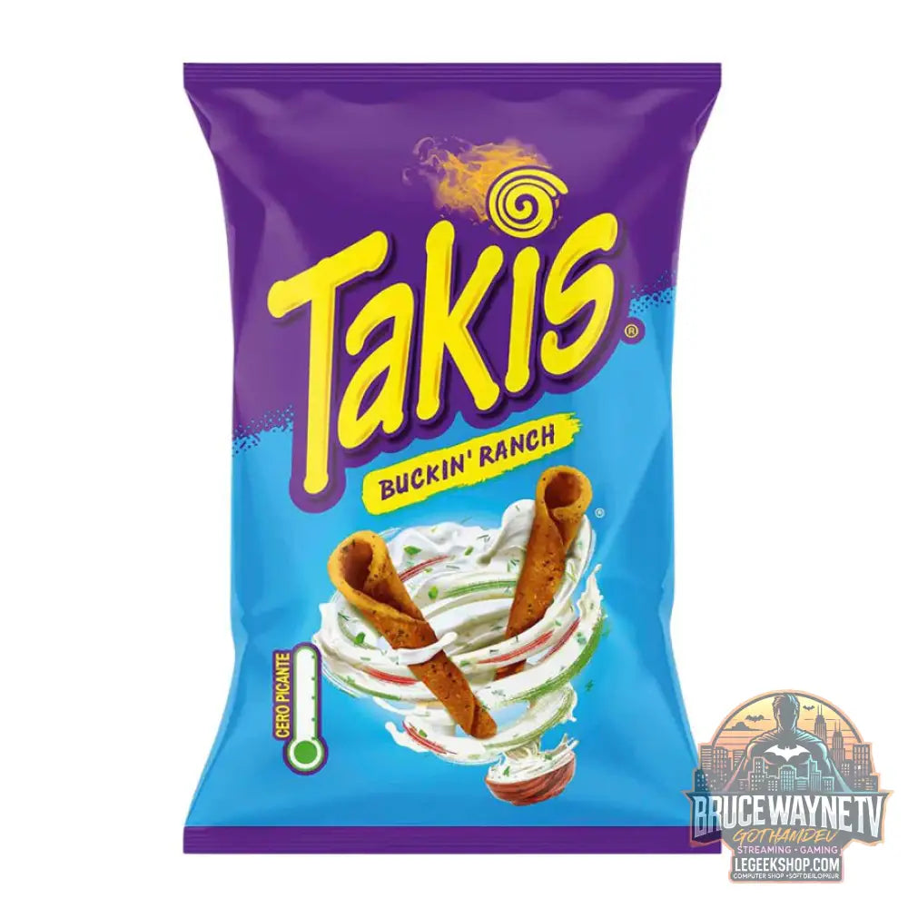 Takis Buckin Ranch chips au goût de crème aigre de 100g (Pack de 18) - Snacks & boissons importés