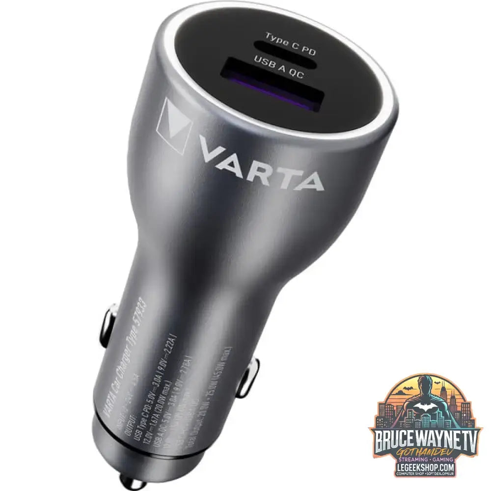VARTA Ladegerät Car Charger KFZ, USB-A + USB-C, 45 Watt schwarz, Autoladegerät, PD und QuickCharge - VARTA