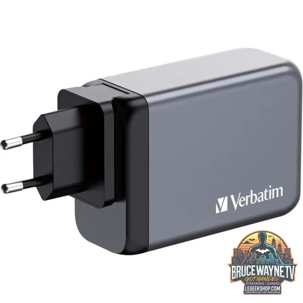 Verbatim GaN-Ladegerät 240W, 1x USB-A, 3x USB-C grau, PD 3.0, QC 3.0 - Verbatim
