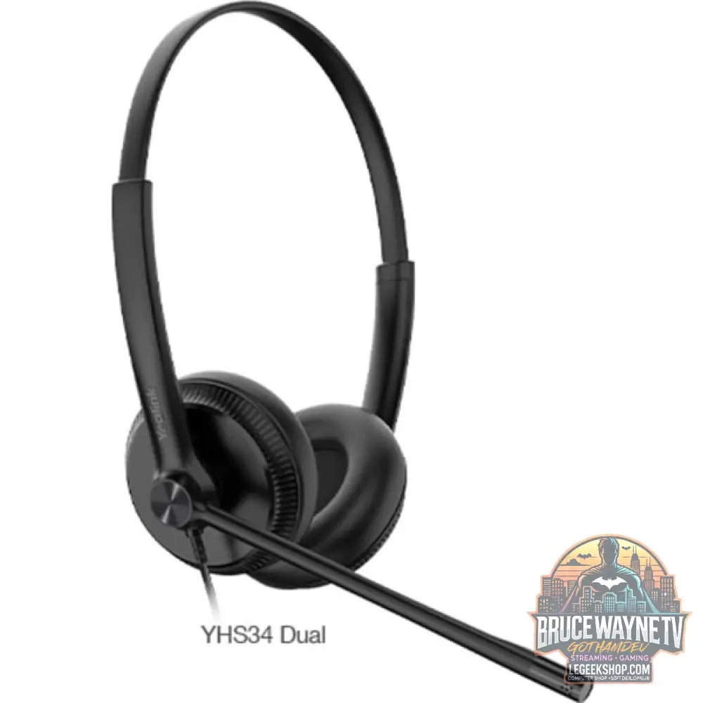 Yealink YHS34 Dual, Headset noir, Lederohrpolster - Yealink