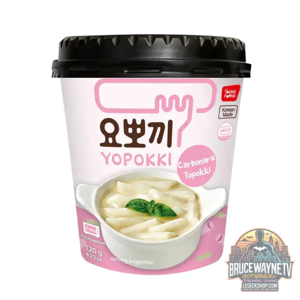 Yopokki Carbonara Topokki topokki en tasse au goût de carbonara de 120g (Paquet de 30) - Snacks & boissons importés