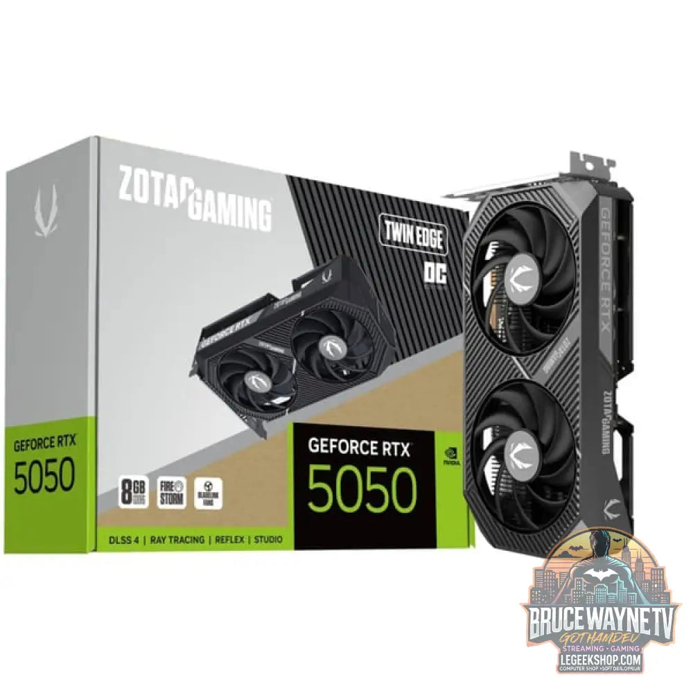 ZOTAC GeForce RTX 5050 Twin Edge OC 8GB, carte graphique DLSS 4, 3x DisplayPort, 1x HDMI 2.1 - ZOTAC
