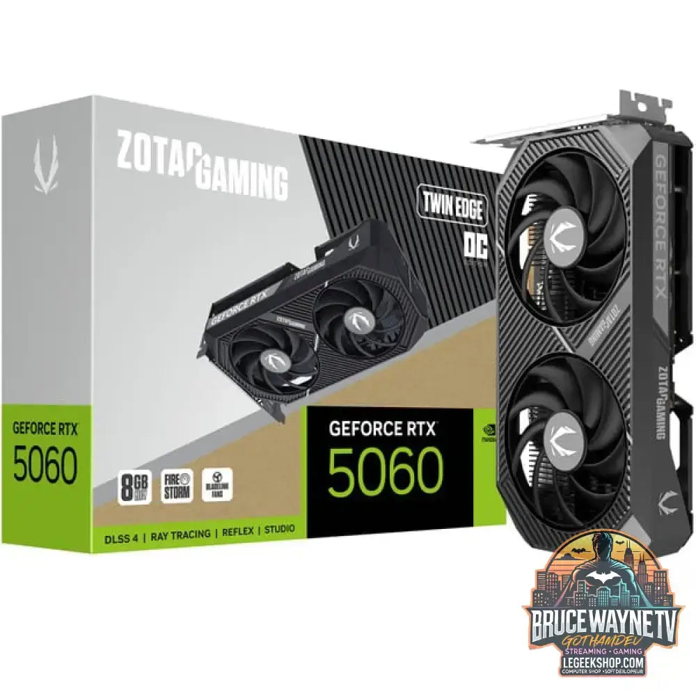 ZOTAC GeForce RTX 5060 Twin Edge OC, carte graphique DLSS 4, 3x DisplayPort, 1x HDMI 2.1 - ZOTAC