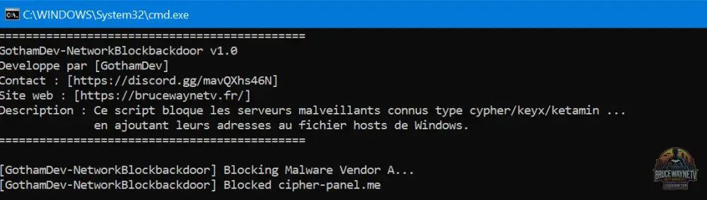 Guide d'achat : GothamDev-NetworkBlockbackdoor v1.0