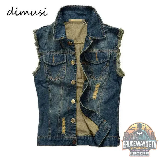 Guide d'achat : Gilet en Jean Délavé pour Homme, Vêtement en Denim Déchiré, Style Rétro, Cowboy, Hip Hop, 6XL | DIMUSI | Wayne Outfitters