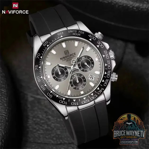 Montre de Luxe NAVIFORCE Homme, Étanche, Chronographe, Silicone, Quartz | Wayne Outfitters vs Montre à Quartz de Luxe en Acier Inoxydable pour Homme, Chronographe Étanche, Date Shoous, Militaire | POEDAGAR : quel montre choisir ?