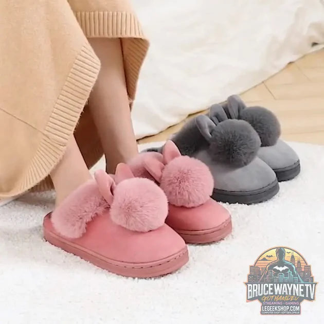 Guide d'achat : Chaussons Maison Oreilles Lapin Pompons Peluche Coton