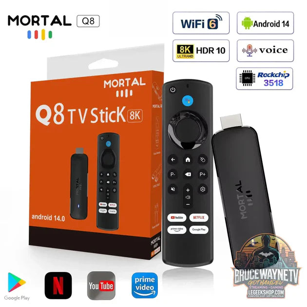 Guide d'achat : Clé TV Mortal Q8 — Android 14 WiFi 6 4K/8K Chromecast