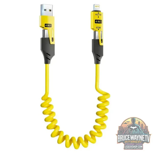 Câble de Données Court à Ressort 4-en-1 – 65W 6A | Chargeur Rapide USB Type-C & Lightning vs Câble Kirsite 4-en-1 – 240W Charge Ultra-Rapide | USB-C & Lightning Multi-Fonction : quel cable usb-c choisir ?