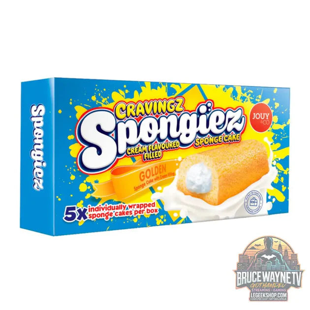Guide d'achat : Jouy&Co Cravingz Spongiez Golden, 5 gâteaux éponge fourrés à la crème à la vanille de 200g (paquet de 21)