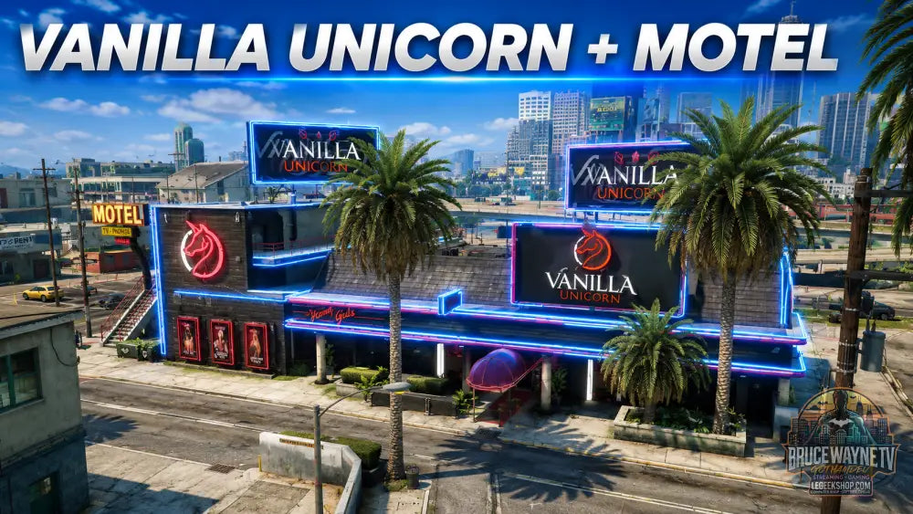 Guide d'achat : New Vanilla Unicorn + Motel MLO FiveM - Club Scene Bar 8 Loges - Chambres Thematiques LED Jacuzzi