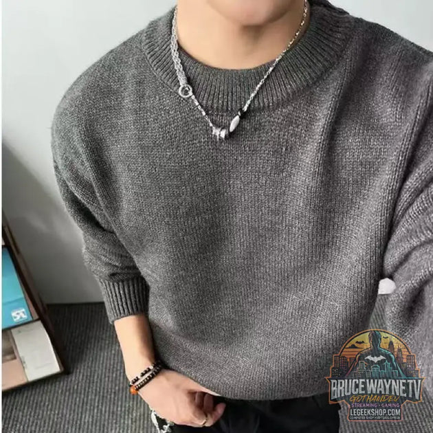 Guide d'achat : Pull Homme Loose Faux 2 Pièces Col Rond Coton Mélangé
