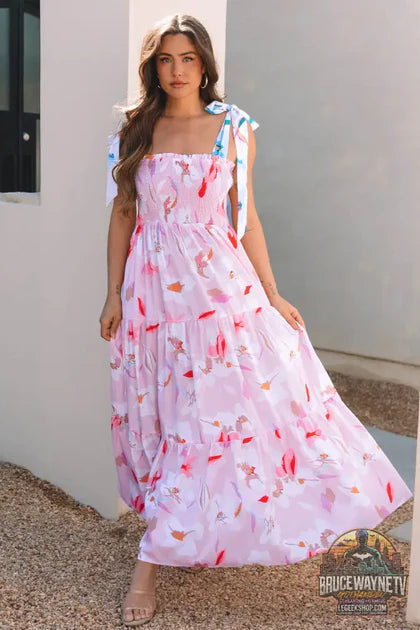Guide d'achat : Robe Longue Maxi Femme – Rose · Florale · Smockée · Bretelles Nouées · Poches