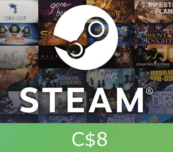 Steam Wallet CAD 8 Gift Card CA