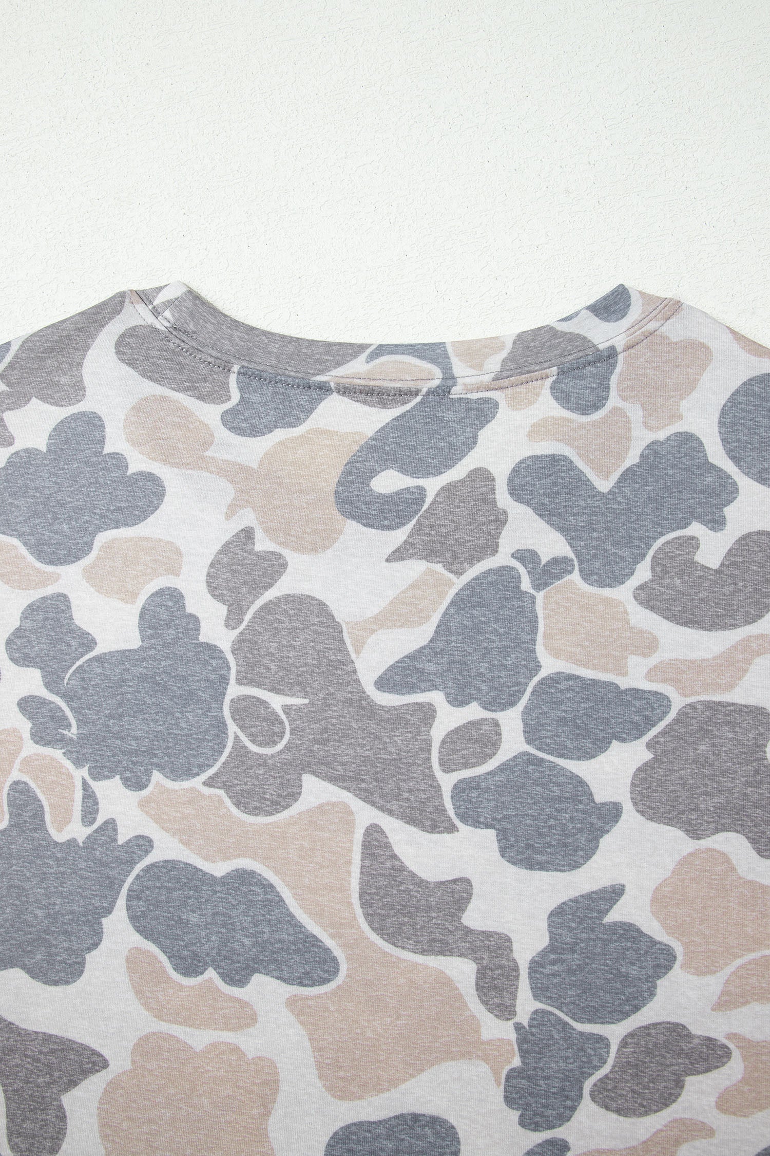 Multicolour Retro Camouflage Print Womens Casual T Shirt