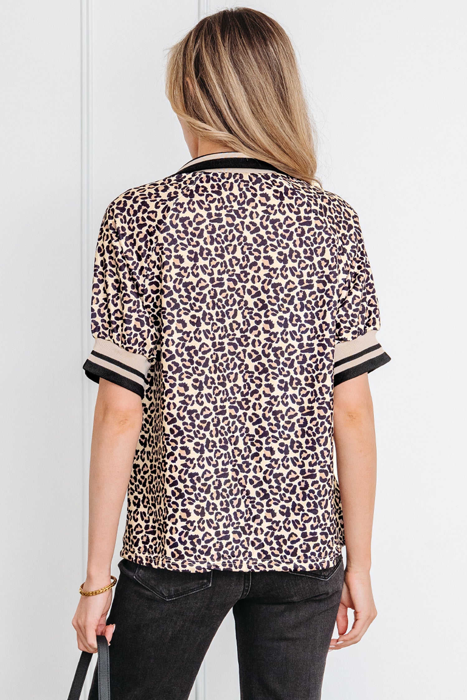 Khaki Leopard Print Half — Tops/Blouses & Shirts, vue 5, LeGeekShop