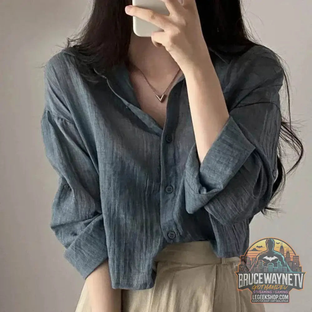 Chemisier pour femme, chemise simple, fine, pure, anti-UV, anti-décoloration, couleur unie, protection solaire, streetwear | Wayne Outfitters - Legeekshop