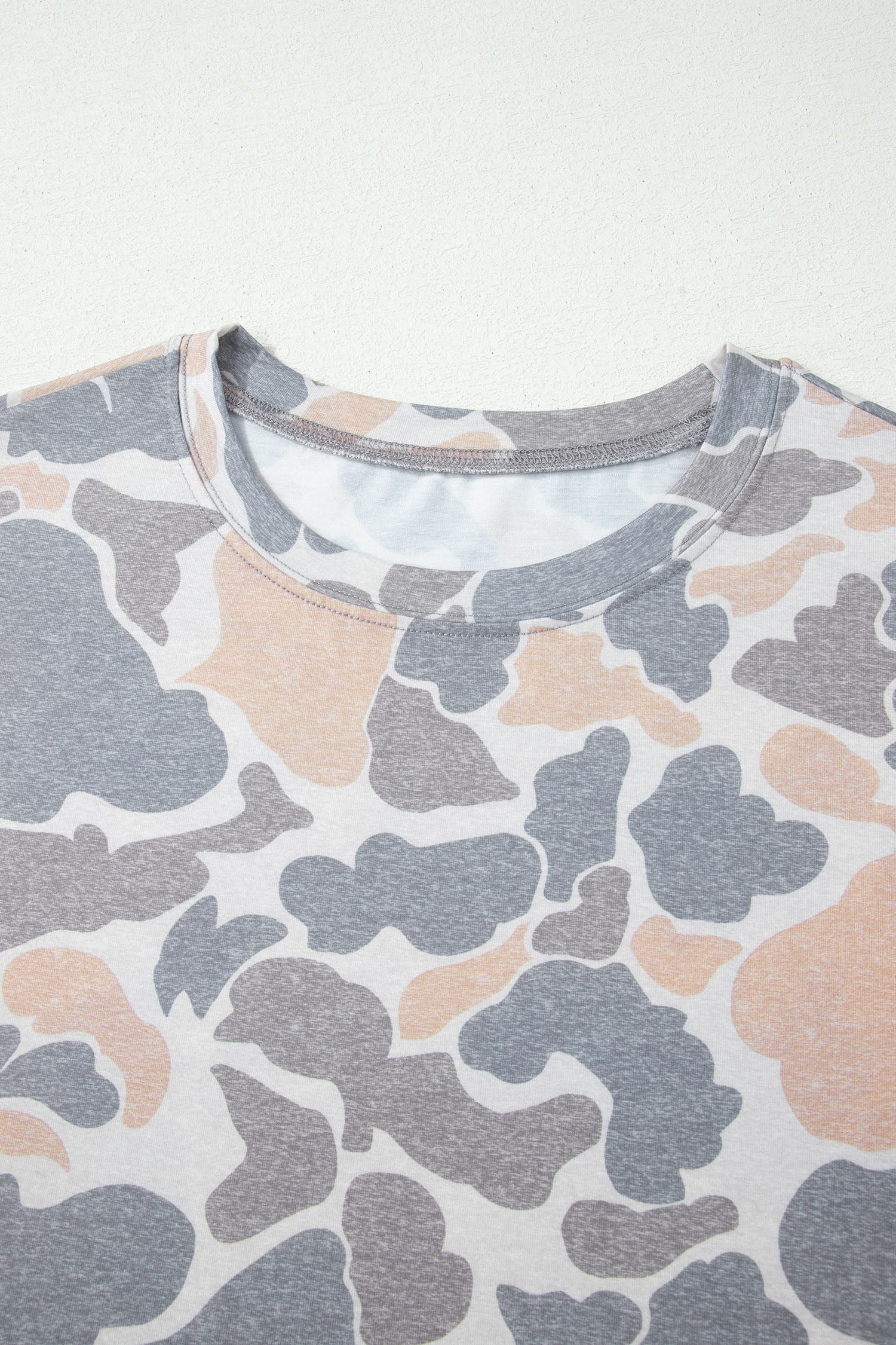 Multicolour Retro Camouflage Print Womens Casual T Shirt