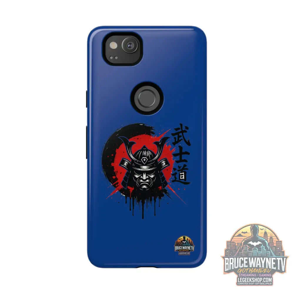 📱 samurai phone case Bleue foncé – coque renforcée Pixel & Galaxy 📱 - Google Pixel 2 / Glossy - Phone Case