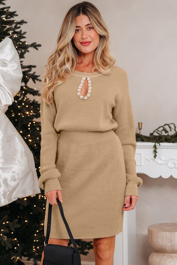Robe femme côtelé — gris