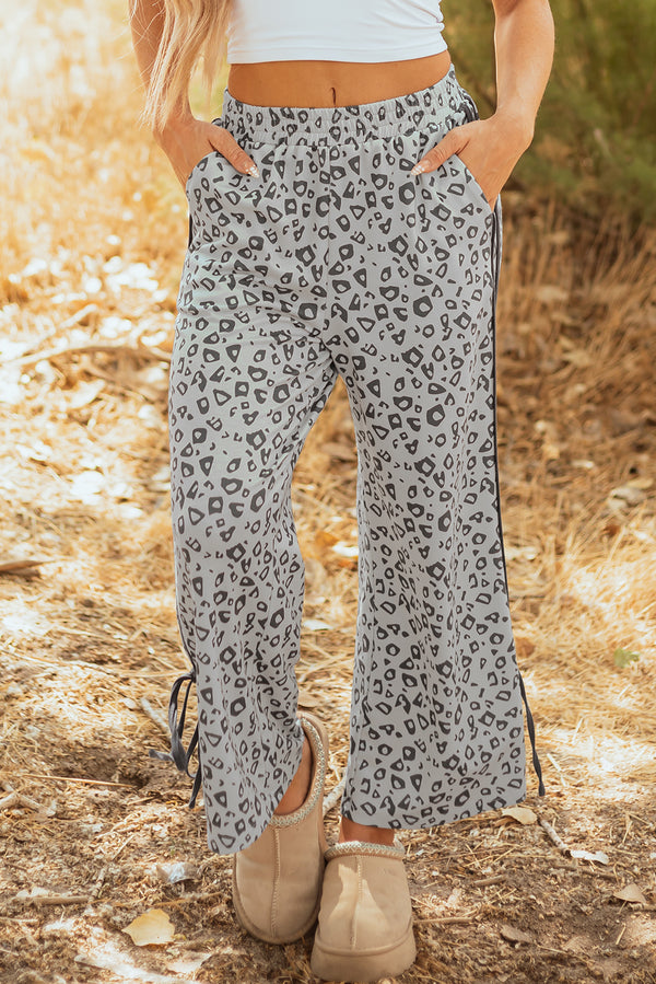 Pièce mode femme léopard, taille haute — gris