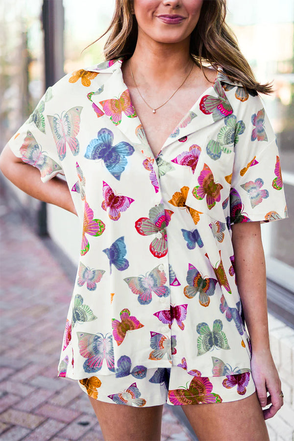 Chemise femme manches courtes — multicolore