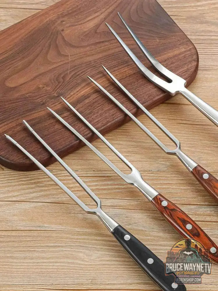 🔥 Set de Fourchettes à Barbecue  – Acier Inoxydable & Bois – Accessoires de Grill - Legeekshop