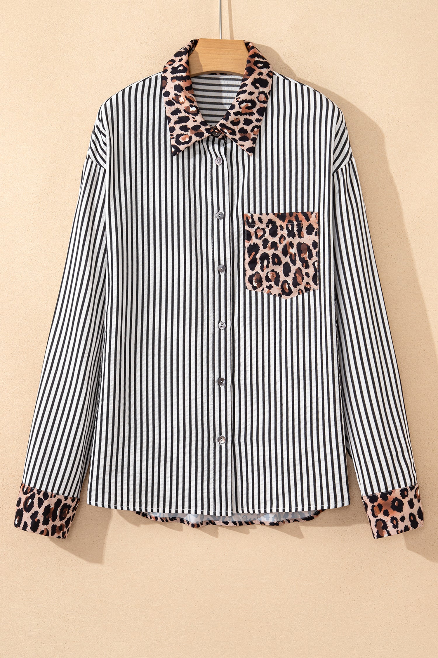 Sky Blue Striped Leopard — Tops/Blouses & Shirts, vue 6, LeGeekShop