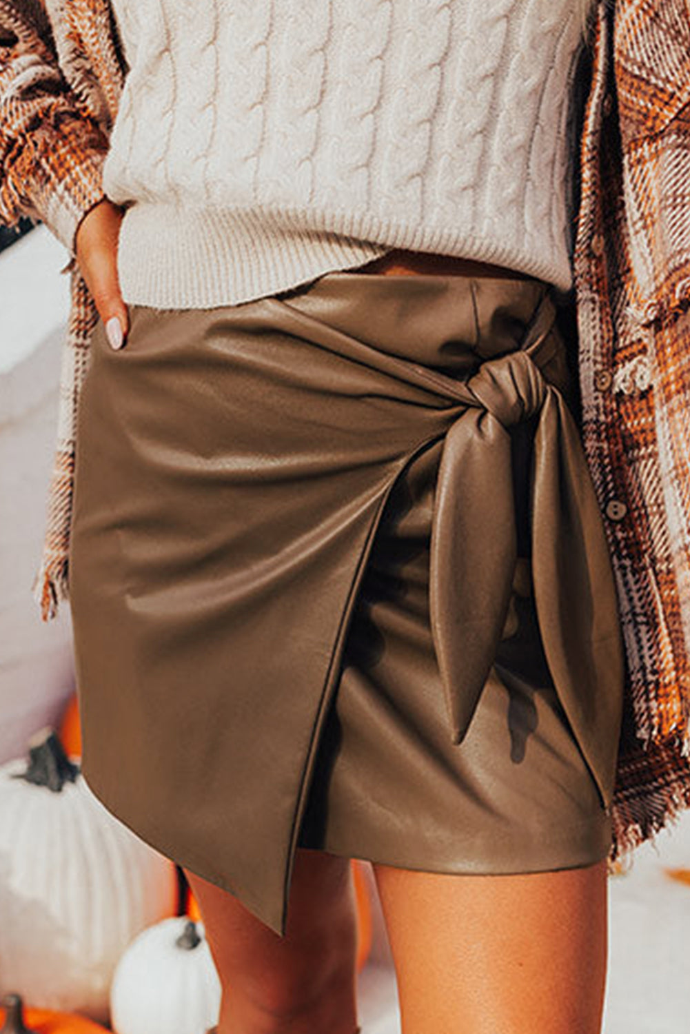 Jupe femme mini — café