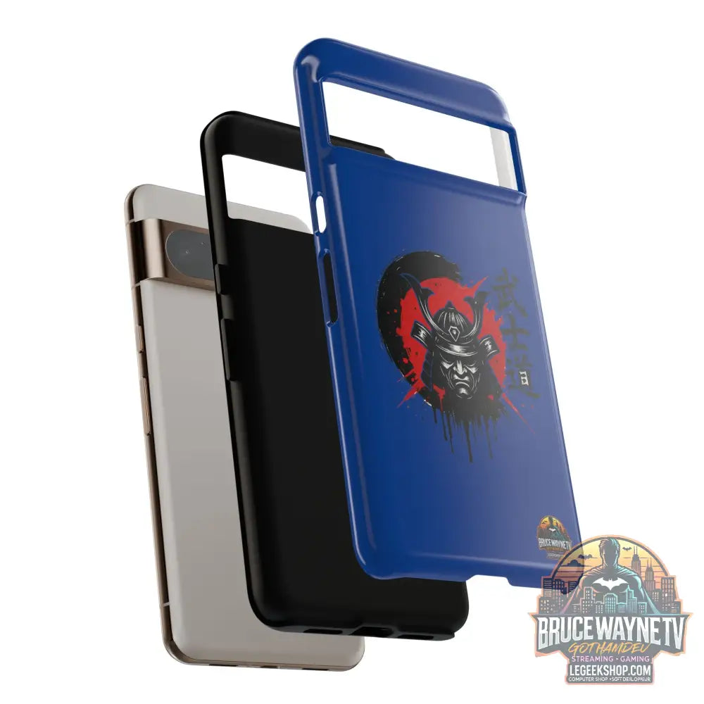 📱 samurai phone case Bleue foncé – coque renforcée Pixel & Galaxy 📱 - Phone Case