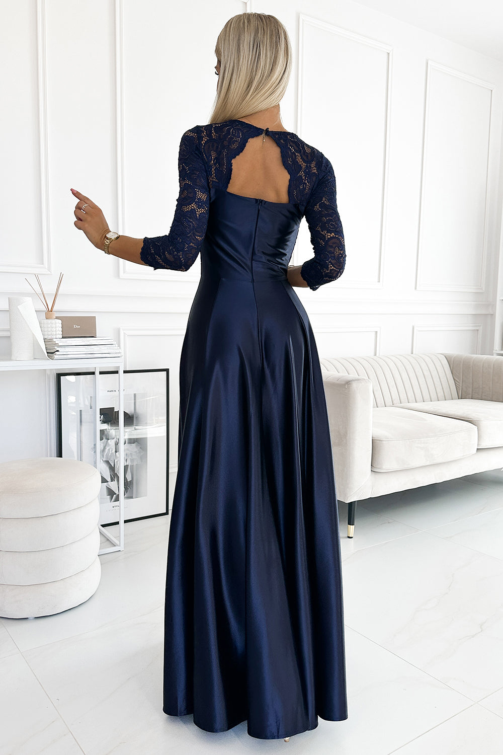 Robe femme Numoco Longue Longue — bleu marine