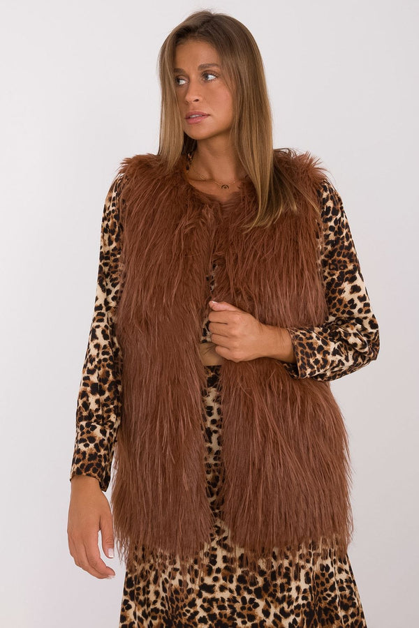 Gilet femme AT — brun