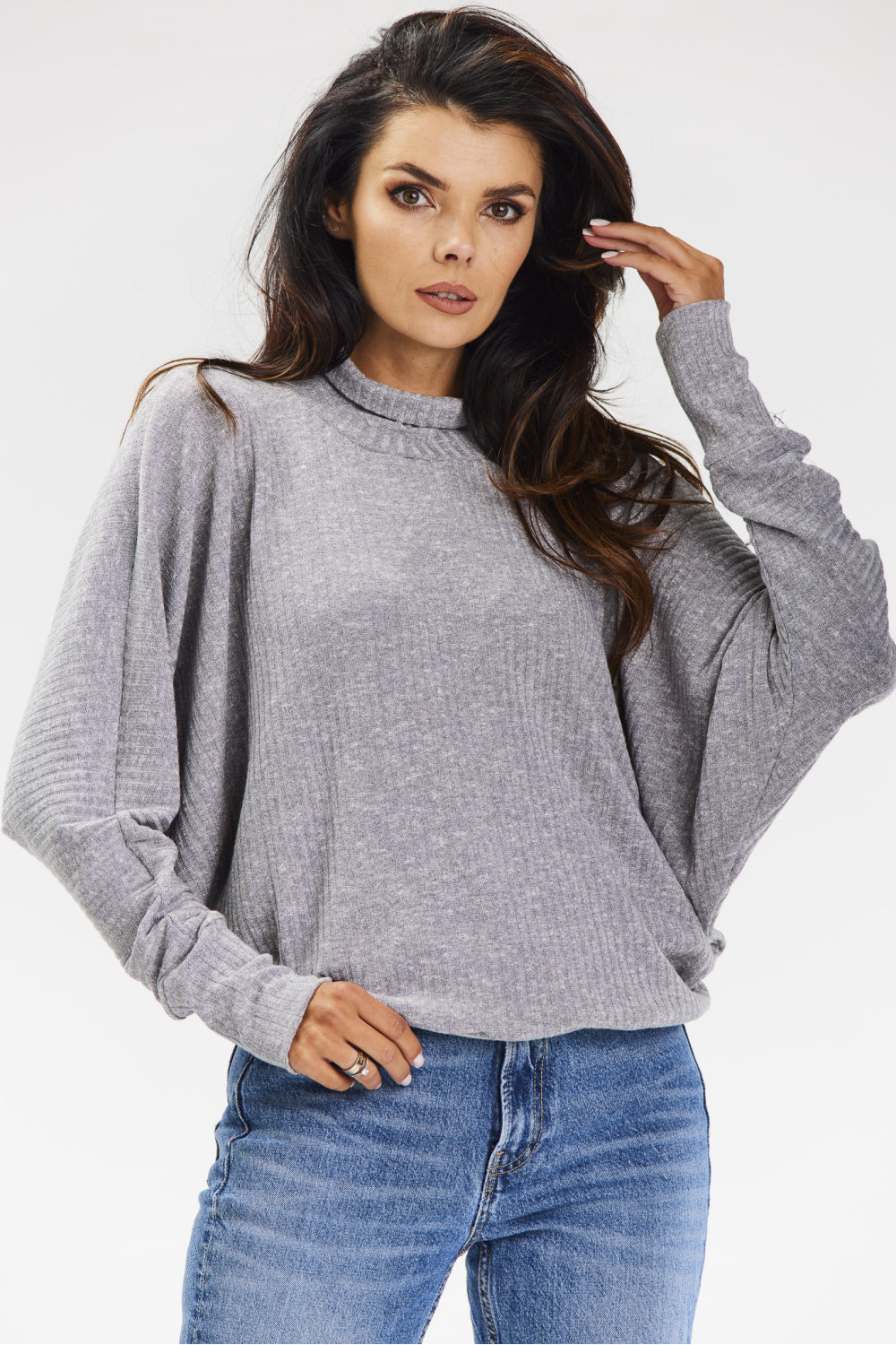 Pull femme awama Col Roulé Col — gris