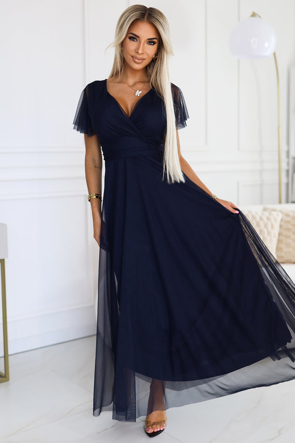 Robe femme Numoco Longue Longue — bleu marine