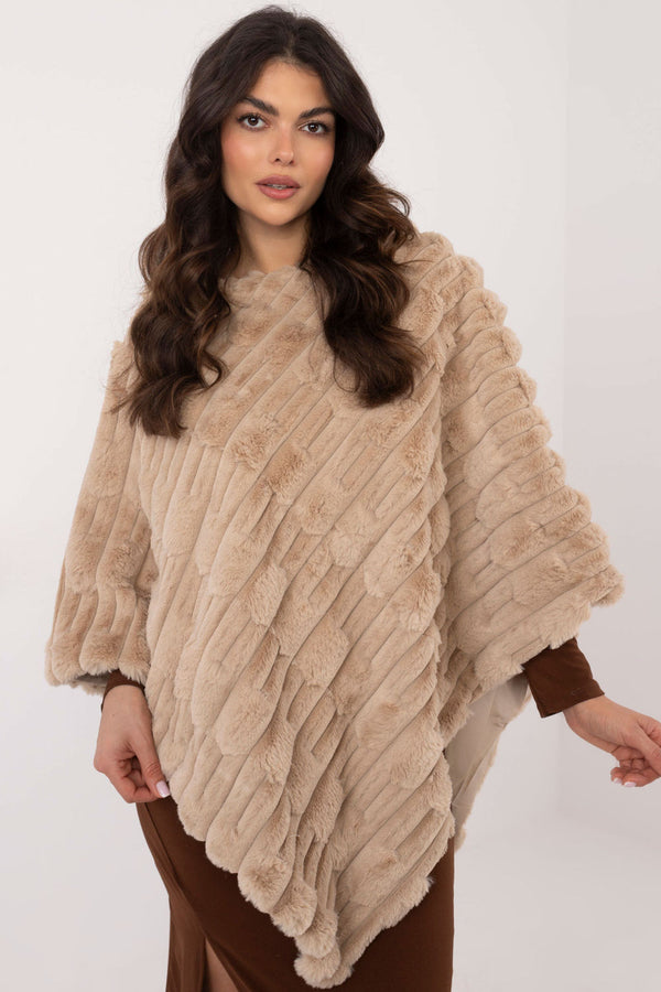 Poncho femme AT — beige