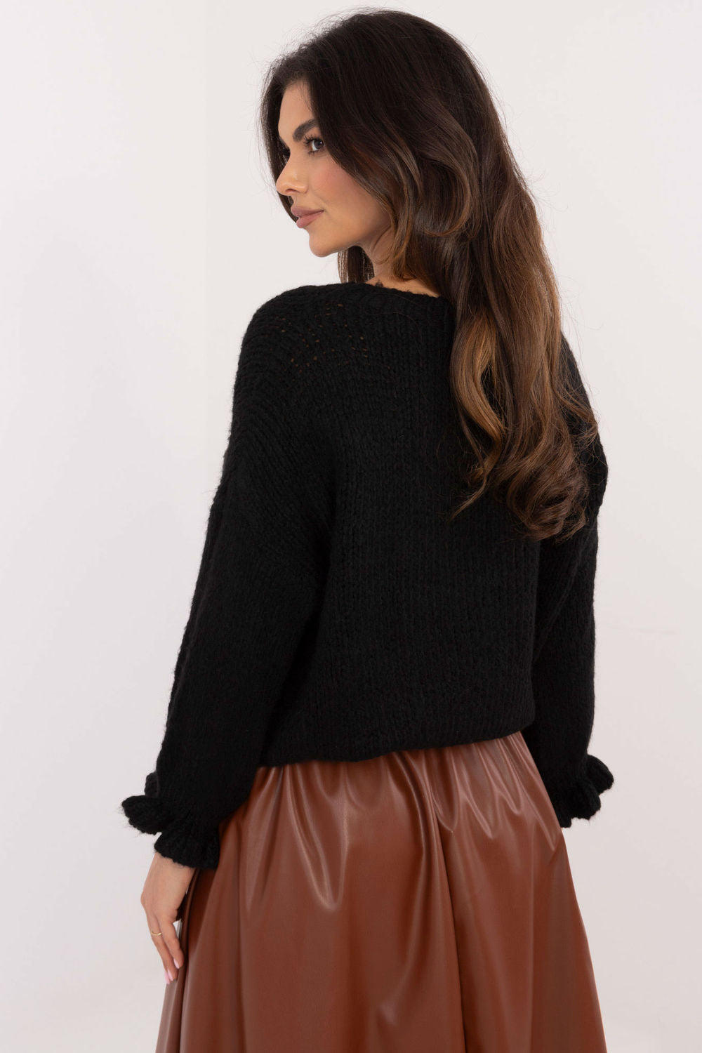 Pull femme Italy Moda Chandail Chandail — noir