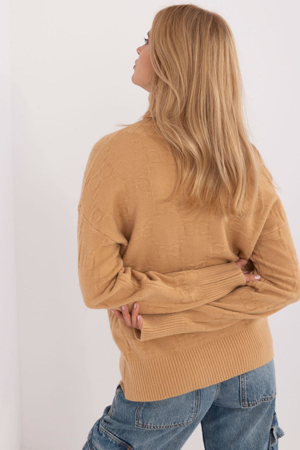 Pull femme AT Col Roulé Col — brun