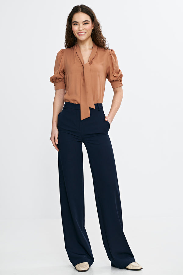 Chaussures à talons femme Nife Pantalon Long Pantalon — bleu marine