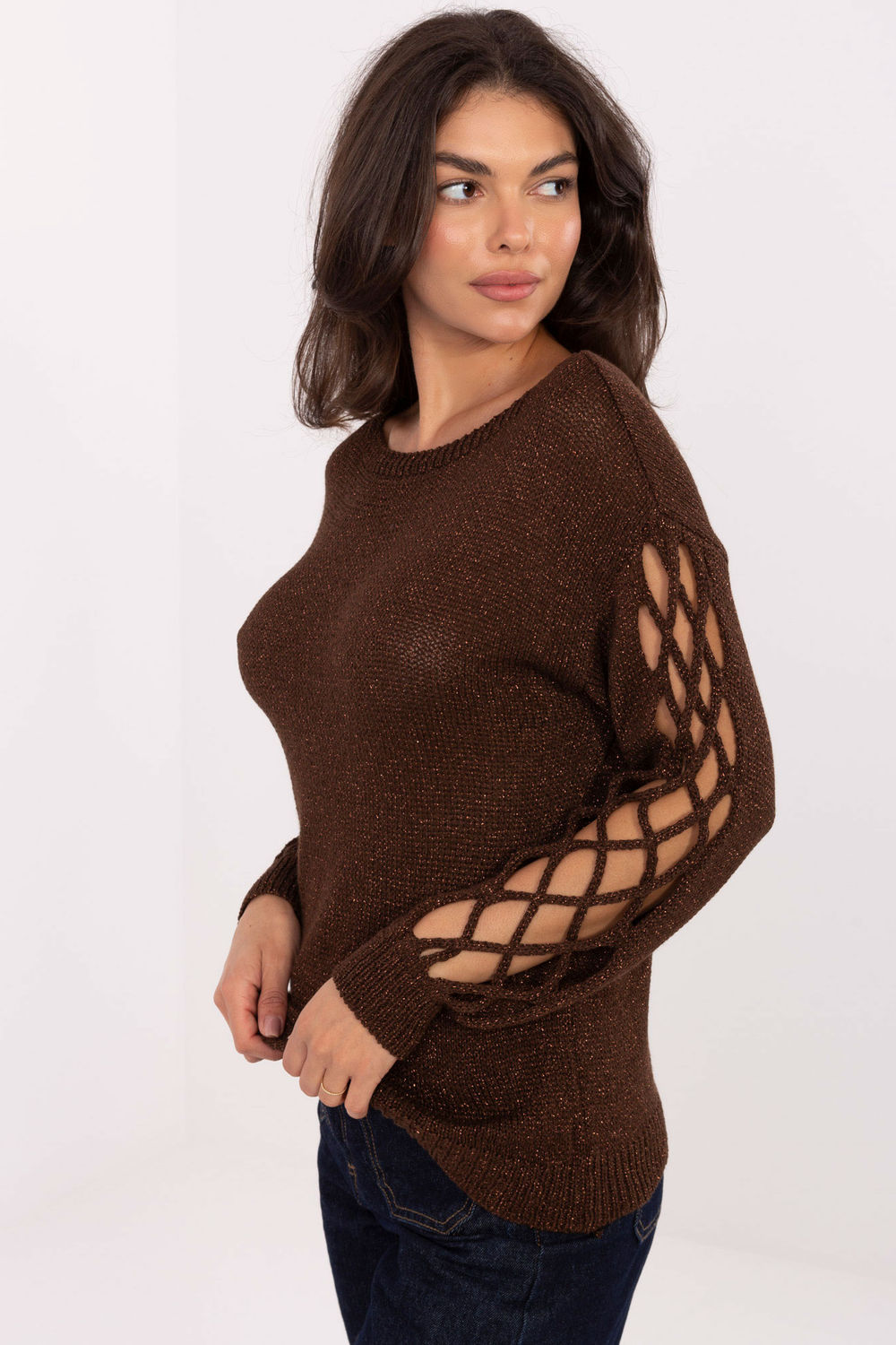 Pull femme Italy Moda Chandail Chandail — brun